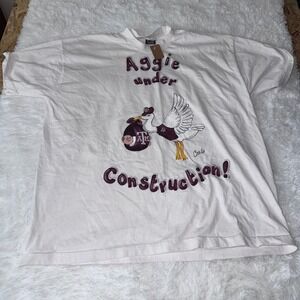 Vintage Texas A&M Aggies Stork Baby Under Construction T Shirt XXL